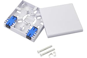 GELRHONR Caja de panel de fibra óptica Caja de conexiones Terminal de fibra óptica Doble puerto SC Tipo Panel Caja de fibra ABS Plástico impermeable a prueba de polvo DIY Caja