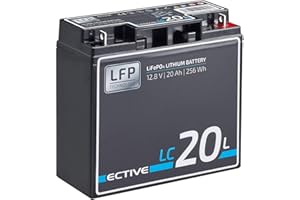 ‎ECTIVE ECTIVE LC20 12V 20Ah 281,6 Wh LiFePo4 Lithium-Eisenphosphat Versorgungs-Batterie mit BMS