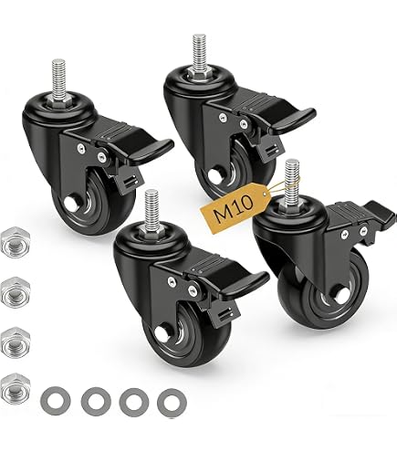 50 mm ruote per sedie da ufficio - set di 5 - nero