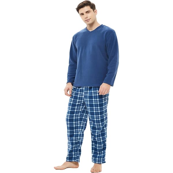 CityComfort Men's Long Pyjamas Set – 2-Piece Soft Loungewear, Cosy Nightwear With Elastic Waist & Pockets, Great Gift For Him