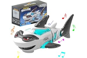 YATOSEEN Zabawka rekina dla dzieci ze światłami i muzyką, zabawka elektryczna z przekładnią mechaniczną, odpowiednia jako prezent dla chłopców i dziewcząt
