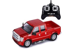 Liberty Imports RC Ford F-350 Super Duty Toy Pickup Truck, Officially Licensed Full Function R/C Radio Remote Control Car Genuine 1:28 Scale Vehicle (Red)