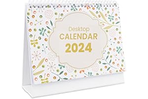 MOSEEM Desk Calendar - 2024 Desk Calendar Month to View from Jan.2024 to Dec.2024, Desktop Calendar Flip Over with Monthly Planner, To-Do List for Life Planning or Organizing(kiwi white)