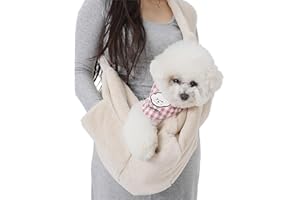 IBLUELOVER Sac de Transport pour Chiens Chats Sac à Bandoulière Réglable pour Animal de Compagnie Pochette de Transport Chaton Chiot Portable Sac avec Laisse de Sécurité Intérieure Sac Voyage