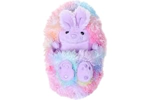 Curlimals Rainbow Bunny called Bo, Cute Interactive Rabbit Teddy Bear, Sensory Toys for Kids, Responds to Touch: Talks, Makes Noises, Curls Into a Ball!