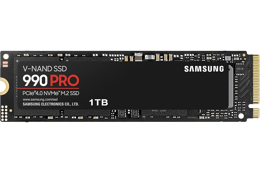 SAMSUNG Unidad de estado sólido 990 Pro M.2 1000 GB PCI Express 4.0 V-NAND MLC NVMe, negro, MZ-V9P1T0BW
