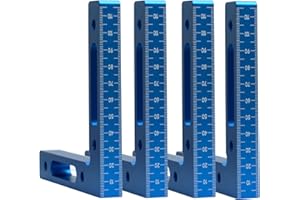 NICAVKIT 4 morsetti angolari a 90°, angolo di 90°, 12x12 cm, in lega di alluminio, angolo di serraggio angolare di tipo L, morsetti angolari, lavorazione del legno, attrezzi da carpentiere