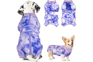 SlowTon Combinaison de récupération de Chirurgie de Chien, Chemise de récupération d’Animal de Compagnie Chien plaies Abdominales Bandages, empêchant Le léchage Combinaison de stérilisation