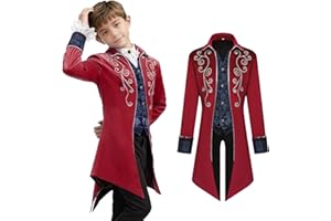 MVFEUIJ Costume vintage victorien, pour enfant, style victorien, gothique, rétro, viking, renaissance, style victorien, steampunk, Renaissance, steampunk, pour enfant