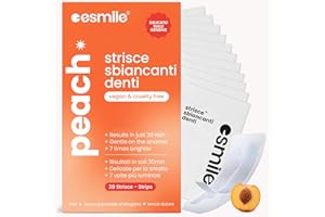 ESMILE- 28 Tiras Blanqueadoras Dientes con Sabor a Melocotón – Teeth Whitening Strips Profesionales para Blanqueo Dental Pro en Casa – 14 tratamientos