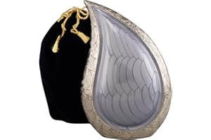 URNS OF DIGNITY Urne für Asche, moderne Urne in Tropfenform, für Erwachsene für Beerdigung, Beerdigung oder Zuhause, Urnen für Asche (grau)