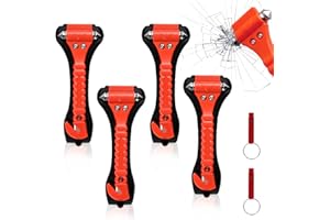 Waldspring Rompe Cristales y Cinturones 4 Piezas, Viene con Silbato De Supervivencia 2 Piezas, Accesorios para Coche, Accesorios Coche, Adecuado para Diversas Situaciones De Emergencia