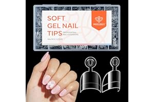‎MODELONES Modelones Nageltips 504 Stück- Soft Gel Tips Set, Halbe Cover Nail Tips Set, PMMA Harz Nagelspitzen, Künstliche Nägel Zum Aufkleben Nail Art DIY, 12 Größen Kurze Almond