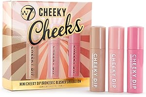 W7 Set regalo Cheeky Cheeks - Blush liquido e terra - Regalo make-up illuminante