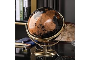 BURLOE Weltglobus Durchmesser Globus Schwarz Meer Jahrgang Weltclub Antiker Dekorativer Schreibtisch Geografische Drehende Pädagogische Globus Globus für Kinder,A