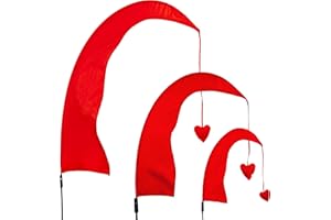 alles-meine.de GmbH Windfahne/Balifahne Farb & Größenwahl XXL - 2,2 Meter - rot - mit Stab/Fahnenstange - UV-beständig & wetterfest - Gartenfahne - Windrichtungsanzeige -..