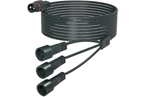 cshare Rallonge de guirlande lumineuse - 10 m - 1 à 3 Y - Répartiteur et rallonge - 2 broches - Étanche IP65 - Pour stalactites G40 - Boule d'arbre de Noël - Guirlande lumineuse extérieure et