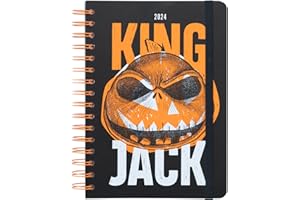 Grupo Erik The Nightmare Before Christmas A5 kalendarz tygodniowy 2024, styczeń 2024, grudzień 2024-2024, planer tygodniowy A5 z naklejkami i zakładkami, pamiętnik 2024, prezenty Disneya