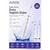 Ultrasonic Şarjlı Elektrikli Akıllı Diş Temizleme Cihazı Beyazlatıcı 5 Mod 3+1 Başlık, IPX8 Su Ge&ccedil;irmez Beyaz