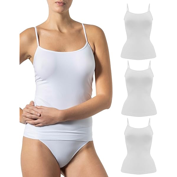 Canottiere Donna 100% Cotone Mercerizzato - Pack 3-6 Pezzi Senza Cuciture