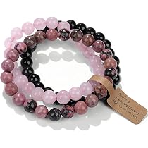Bracciale Estensibile In Pietra Naturale 8mm Con Sfere Placcate Oro 18k – Fatto A Mano Per Donne E Uomini - 3