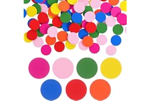 STOBOK Pack of 100 Wooden Counting Pieces Colourful Circles Chips Bingo Chips Learning Teaching Toy for Students (Mixed Colour)