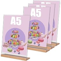 Forhandy 6 Espositori Da Tavolo In Acrilico A4 – Supporto A T Trasparente Double Face Per Menu, Cartellini Prezzi, Brochure E Poster – Base Stabile - 2