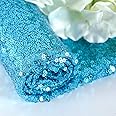 ShinyBeauty Sequin Fabric - Turquoise Sequin Pillow Fabric Glitter Upholstery Fabrics by The Metre