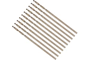 METALLIXITY 1mm Micro Drill Bit (#60) 10Pcs, 4341 High-Speed Steel Straight Shank 118° Gold for Drilling Low-to-medium Hardness Metal Copper Aluminum Plastic Wood
