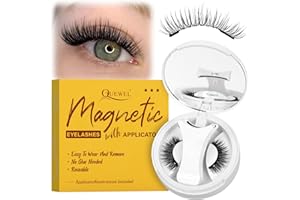 QUEWEL Pestañas postizas magnéticas reutilizables con aplicador, suaves y cómodas, fáciles de usar, se adaptan mejor a la forma del ojo (NZ-A)