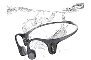 mojawa Run Plus Casque à Conduction Osseuse, Casque de Natation Étanche IP68, Casque Bluetooth avec Micro et 32GB MP3, Casque de Sport sans Fil pour la Course à Pied, la Natation, Noir