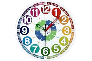 ACCSHINE Zegar ścienny dla dzieci, cichy zegar ścienny, vintage, 30 cm, cyfry rzymskie, kwarcowy, duży na baterie, łatwy do odczytania, do pokoju, domu, kuchni, sypialni, biura, szkoły, biały