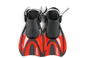 Two Bare Feet Open Heel DiveSport Swimming Diving Fins for Snorkelling for Men Women and Kids