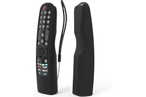 MOSHOU SIKAI Funda para Mando de LG Smart TV AN-MR24GN MR23GN MR22GA MR21GA,Funda de Silicona para Mando de LG Magic Remote 2021-2024,Flexibilidad Resistente a Caídas y Arañazos, con Cordón (Negro)