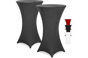Detex Juego de 2 Fundas para Mesa de pie, diámetro de 60-65, diámetro de 70-75, diámetro de 80-85 cm, selección de Colores, elástico, Zona de pie Reforzada, diámetro de 80-85 cm, Color Antracita