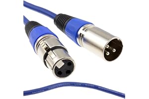 kenable XLR Micrófono Cable Masculino a Femenino Audio Cable Azul 0,5 m 50 cm [0.5 metros/0,5m]