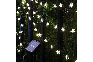 UNIHOH Solar String Lights, 29Ft/9M 60 LED Solar Star String Lights Warm White Solar Powered Fairy Lights Outdoor 8 Modes Waterproof Festival Lighting for Garden Patio Yard Home Wedding Party Decoration