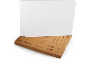 Artgeo 24cm x 30cm (9.5" x 12") 3mm FSC Canvas Panel, Pack of 4, 100% Plastic Free Packaging