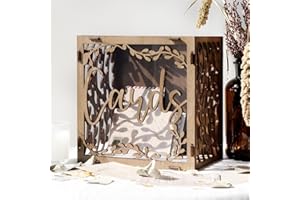 Fayavoo Wooden Wedding Card Boxes with Acrylic Window, Vintage Envelope Money Box for Rustic Wedding, Graduation Party, Baby Shower Boxes