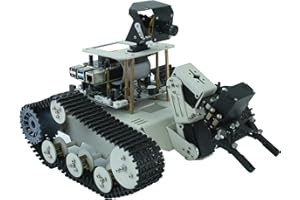 Yahboom Raspberry Pi5 4GB AI Manipulator Kit DIY Programming Artificial Intelligence Robot Kit Tracked Chassis Autopilot OpenCV|MediaPipe (Transbot SE with Pi5 4G)