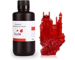 ELEGOO LCD UV 405nm Rapid 3D Resin for LCD 3D Printer 500g Photopolymer 3D Printer Resin Clear Red