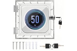 BLYEMICHDI Pokrywa termostatu z zamkiem, skrzynka termostatu z kluczem, montowana na ścianie akrylowa osłona termostatu z 4 śrubami i śrubami, pasuje do termostatów 10 x 15 cm x 4 cm lub mniejszych