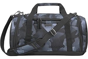 ‎COOCAZOO coocazoo Sporttasche „Grey Rocks”, schwarz-grau, Hauptfach, Nasswäschefach, Seitentasche, Reflektoren, 20 Liter, ab der 3. Klasse