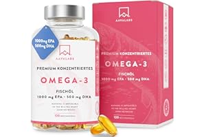 Omega 3 Kapseln Hochdosiert 2000mg Omega 3 Öl 1000mg EPA + 500mg DHA pro Tagesdosis (2 Premium Omega 3 Fischöl Kapseln) - Ome