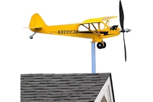 Rianpesn Airplane Wind Spinner | 2023 New Airplane Wind Spinner Metal Weathervane Windmill,Easy to Install in The Garden, Patio, Roof Decoration