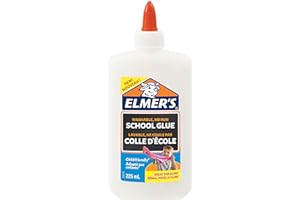 Elmer's - Pegamento líquido uso escolar Elmer, blanco, lavable, 225 ml; adecuado para hacer slime