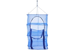 WEIGR 4 Schichten Trocknungsnetz Trockennetz Kräutertrockner Faltbare Mesh Hängendes Kräuter-Trockennetz Zusammenklappbar für Kleidung, Obst, Gemüse, Fisch,Krä