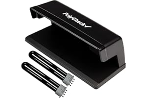 POLYCHECK Polymer & Paper 9W UV Bank Note Checker + 2 Spare DuraBulb® Bulbs - Detects Forged Money