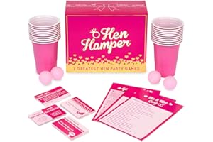GUTTER GAMES Hen Hamper - 7 Hilarious Hen Party Games (Bubbly Pong, Mr & Mrs, Hen Charades, I Have Never, Who Knows The Bride Best, What Am I, Truth or Dare)