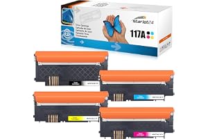 Starlet24 4x 117A tonerset kompatibelt med 117A toner | W2070A W2071A W2072A W2073 för Color Laser MFP 178nwg 179fwg 179fnw 1